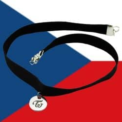 Kpop merch bracelet with logo and clasp.