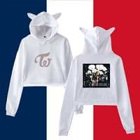Kpop merch hoodie featuring popular group logo and graphic design, perfect for fans and collectors.