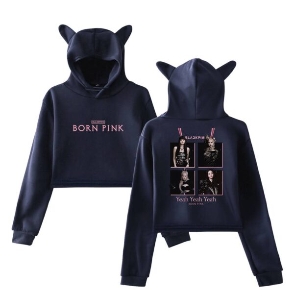 Blackpink Born Pink Cropped Hoodie #5 - Image 3
