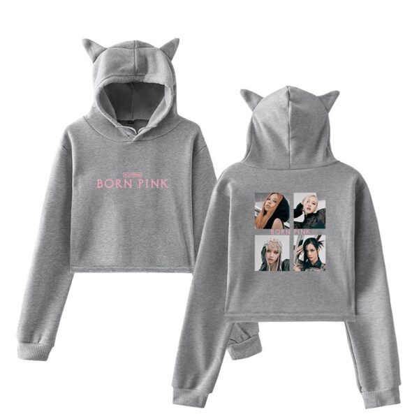Blackpink Born Pink Cropped Hoodie #3 - Image 4