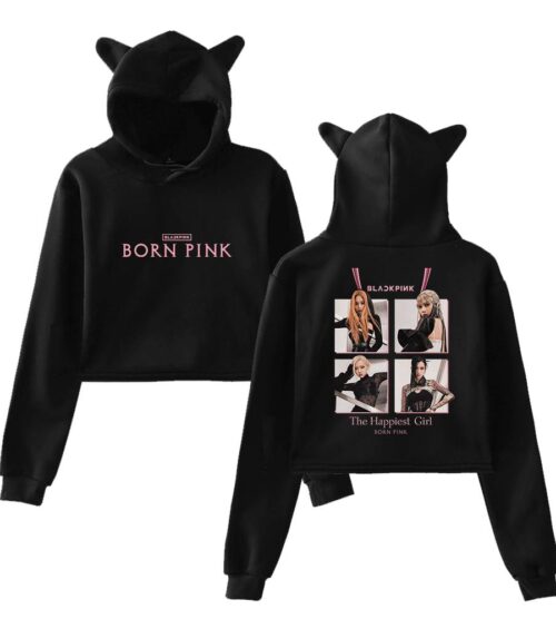 Blackpink Born Pink Cropped Hoodie #2