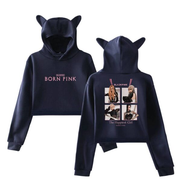 Blackpink Born Pink Cropped Hoodie #2 - Image 3