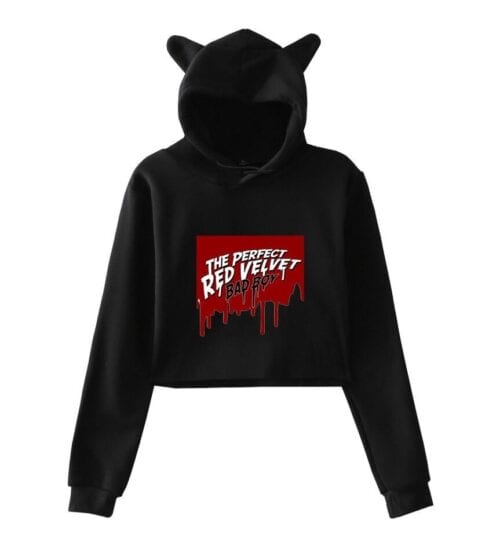 Red Velvet Cropped Hoodie #16