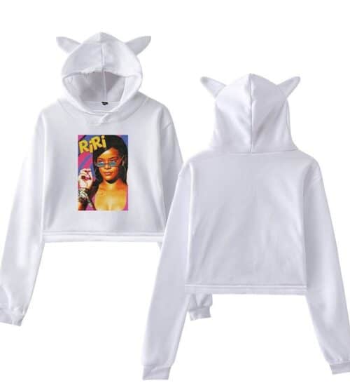 Rihanna Cropped Hoodie #1