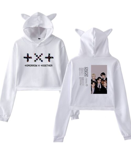 TXT Cropped Hoodie #9