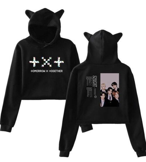 TXT Cropped Hoodie #9