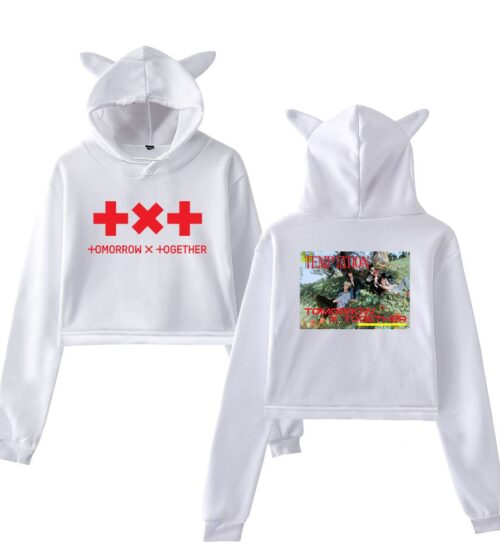 TXT Cropped Hoodie #8