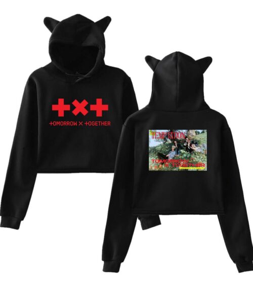 TXT Cropped Hoodie #8