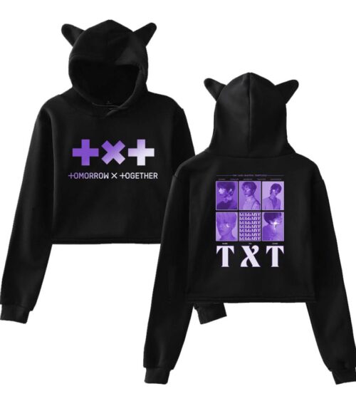TXT Cropped Hoodie #6