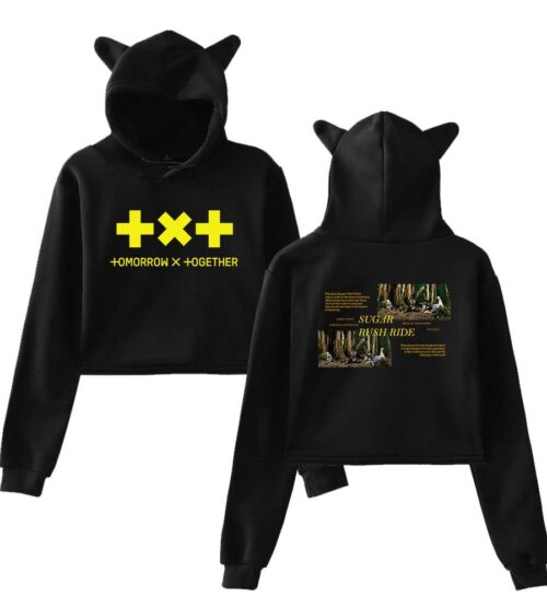 TXT Cropped Hoodie #7