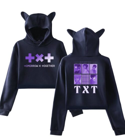 TXT Cropped Hoodie #6
