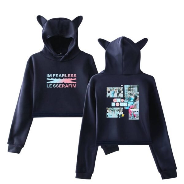 Le Sserafim Cropped Hoodie #3 - Image 4