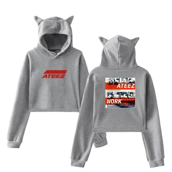 Ateez Cropped Hoodie #8 - Image 4