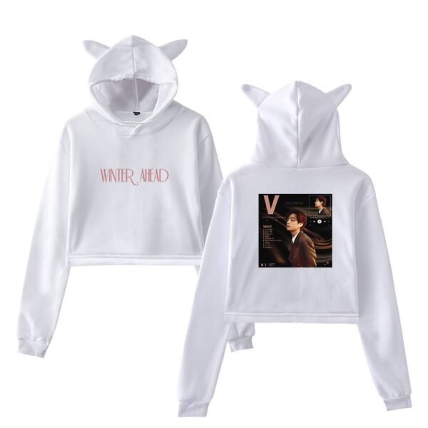 BTS V Cropped Hoodie #3 + Gift - Image 3