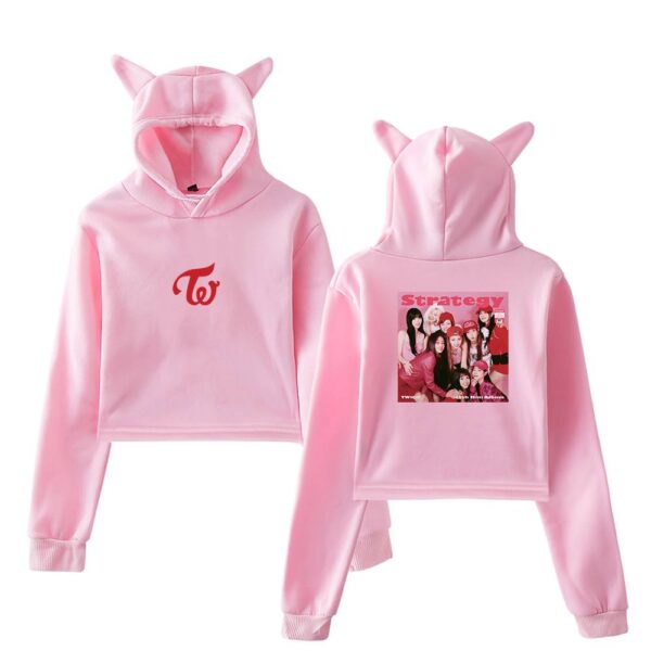 Twice Strategy Cropped Hoodie #4 - Image 5