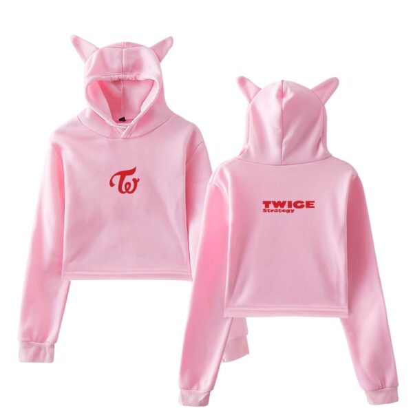 Twice Strategy Cropped Hoodie #3 - Image 5