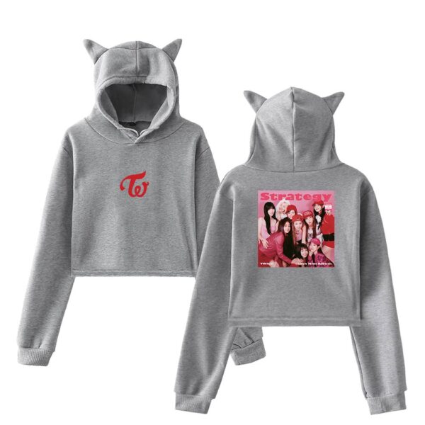 Twice Strategy Cropped Hoodie #4 - Image 4