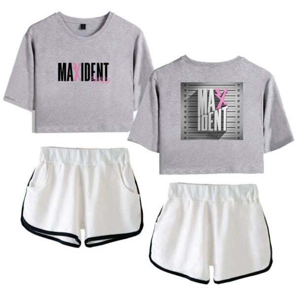 Maxidnt crewneck sweatshirt with K-pop inspired graphic design.