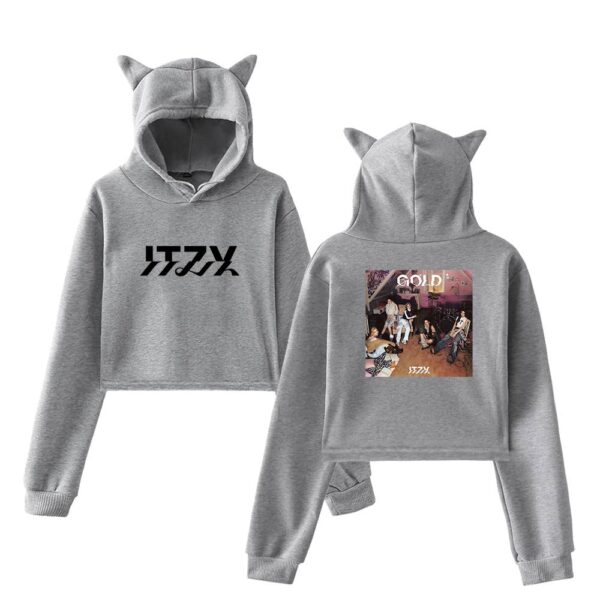 Itzy Gold Cropped Hoodie #4 - Image 4