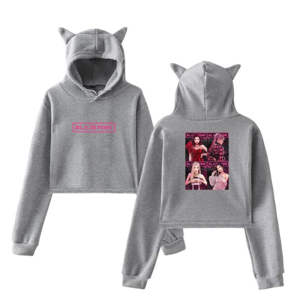 Blackpink Born Pink Cropped Hoodie #9 - Image 4