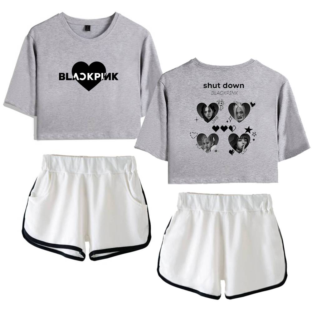 Blackpink kpop merch sweatshirt with images of band members and stylish graphic design, casual and trendy.