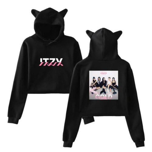 Itzy Gold Cropped Hoodie #3