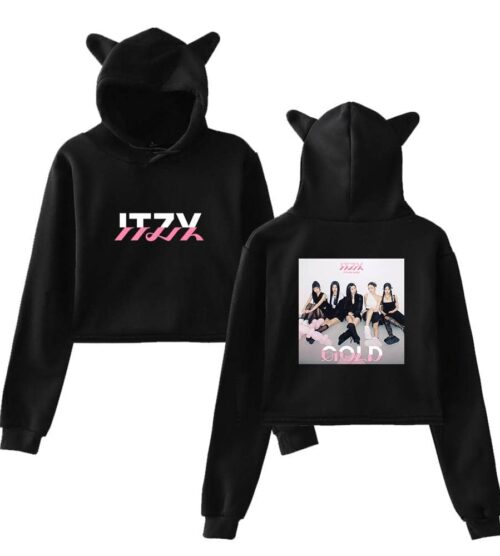 Itzy Gold Cropped Hoodie #3