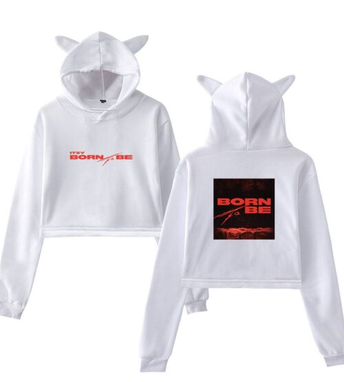 Itzy Born to Be Cropped Hoodie #3