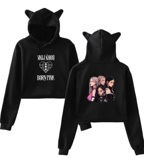Blackpink Born Pink Cropped Hoodie #11