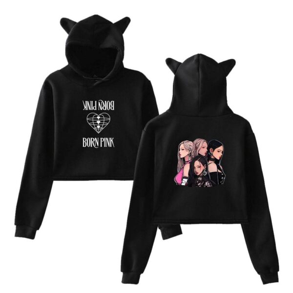 Blackpink Born Pink Cropped Hoodie #11 - Image 2