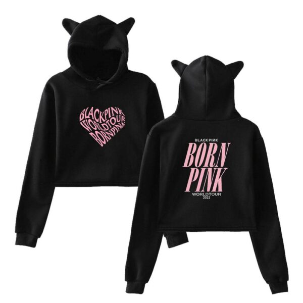 Blackpink Born Pink Cropped Hoodie #7 - Image 2