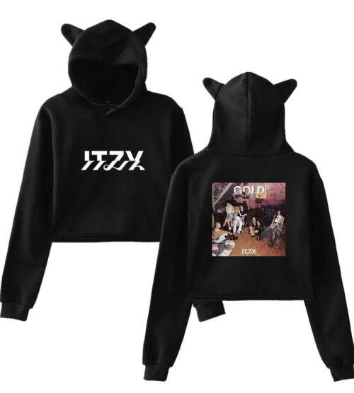 Itzy Gold Cropped Hoodie #4