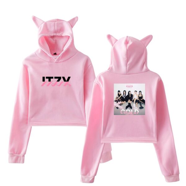 Itzy Gold Cropped Hoodie #3 - Image 5