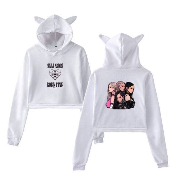 Blackpink Born Pink Cropped Hoodie #11 - Image 3