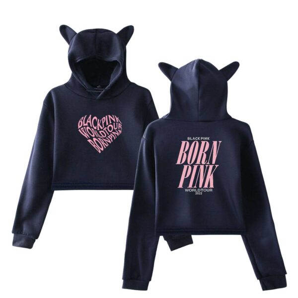 Blackpink Born Pink Cropped Hoodie #7 - Image 3