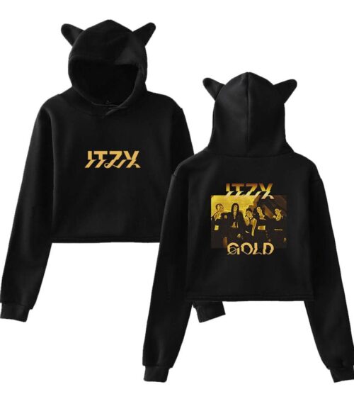 Itzy Gold Cropped Hoodie #2
