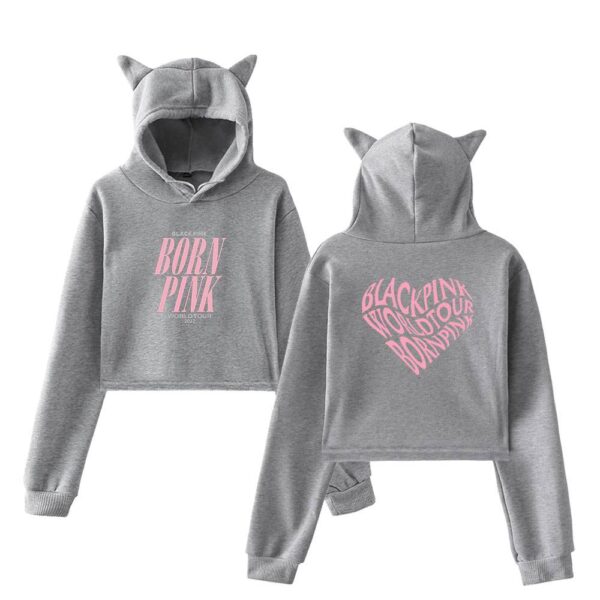 Blackpink Born Pink Cropped Hoodie #6 - Image 4