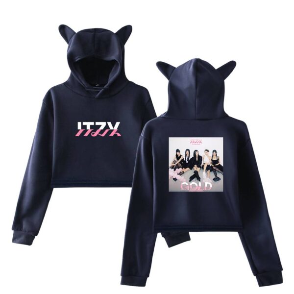 Itzy Gold Cropped Hoodie #3 - Image 4