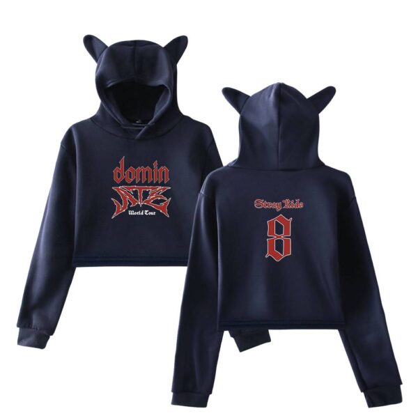 Stray Kids Dominate World Tour Cropped Hoodie #1 - Image 3