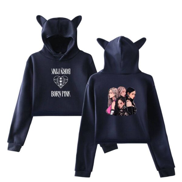 Blackpink Born Pink Cropped Hoodie #11 - Image 4