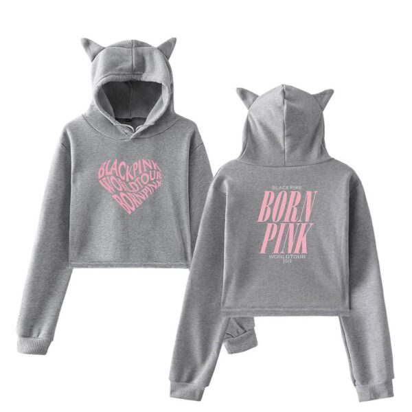 Blackpink Born Pink Cropped Hoodie #7 - Image 4