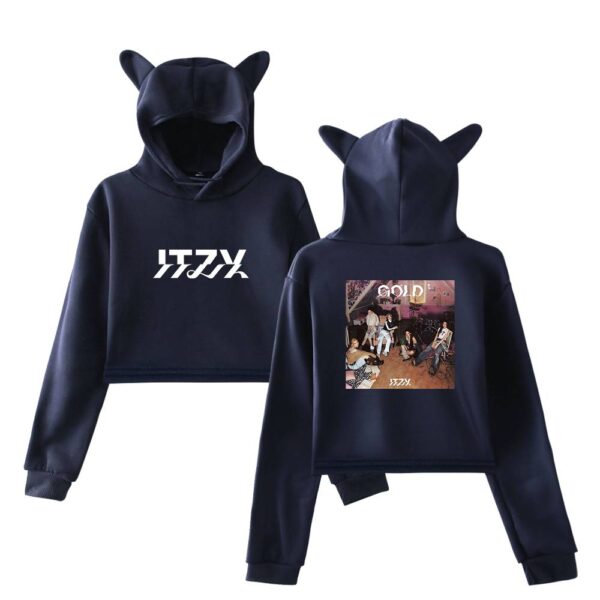 Itzy Gold Cropped Hoodie #4 - Image 3