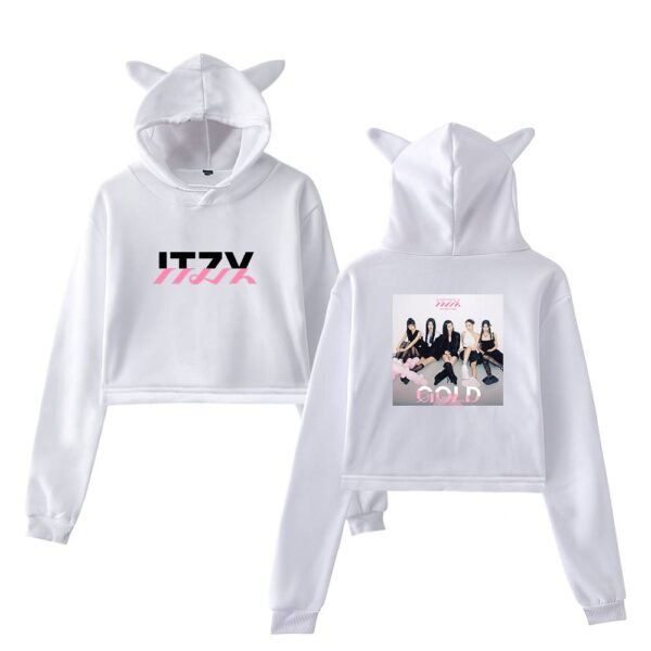 Itzy Gold Cropped Hoodie #3 - Image 3