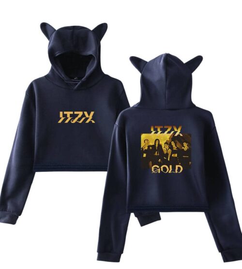 Itzy Gold Cropped Hoodie #2