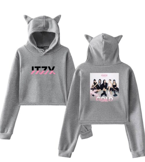 Itzy Gold Cropped Hoodie #3