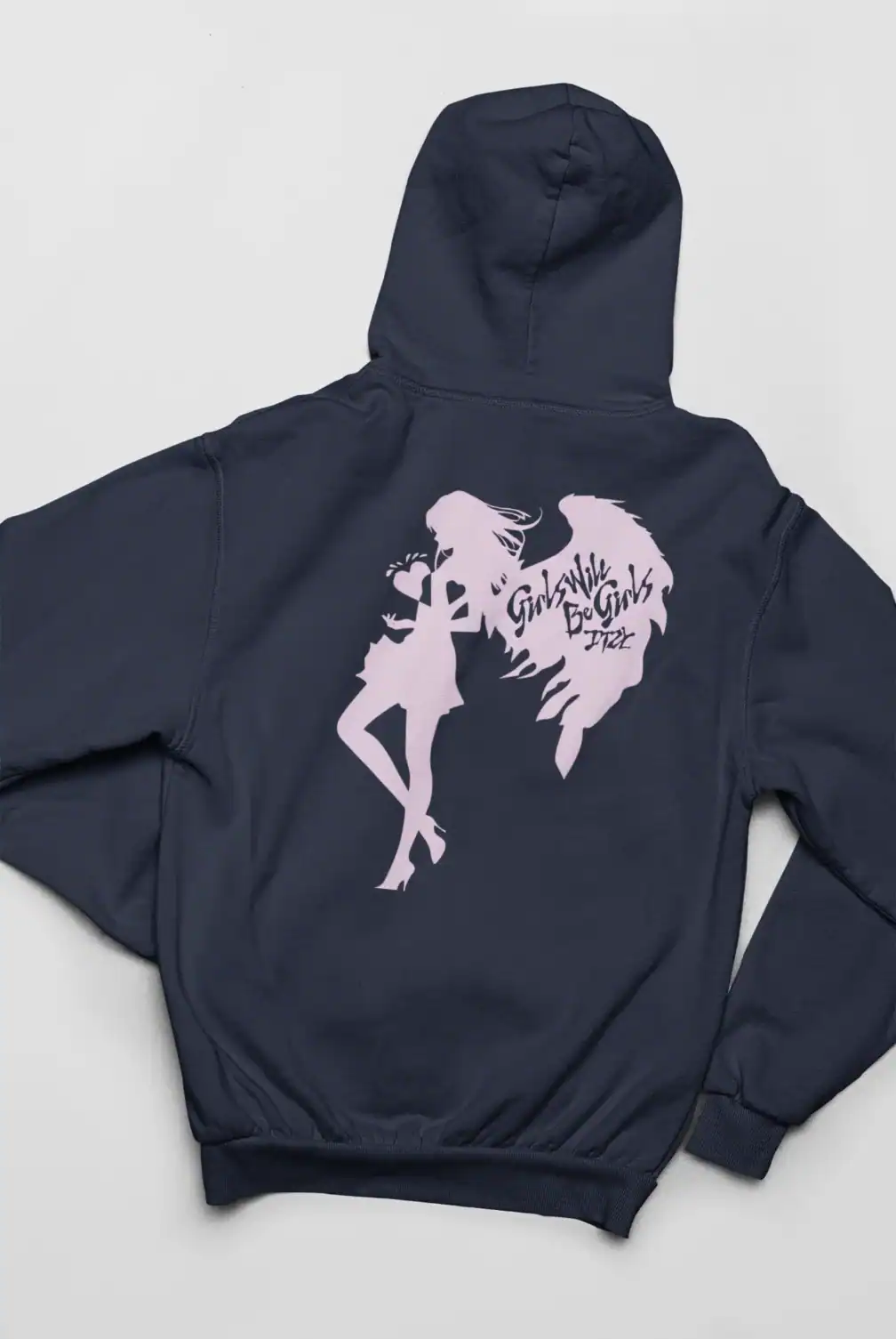 Girls with be girls hoodie with graphic design, trendy K-pop merchandise, stylish hoodie for fans.