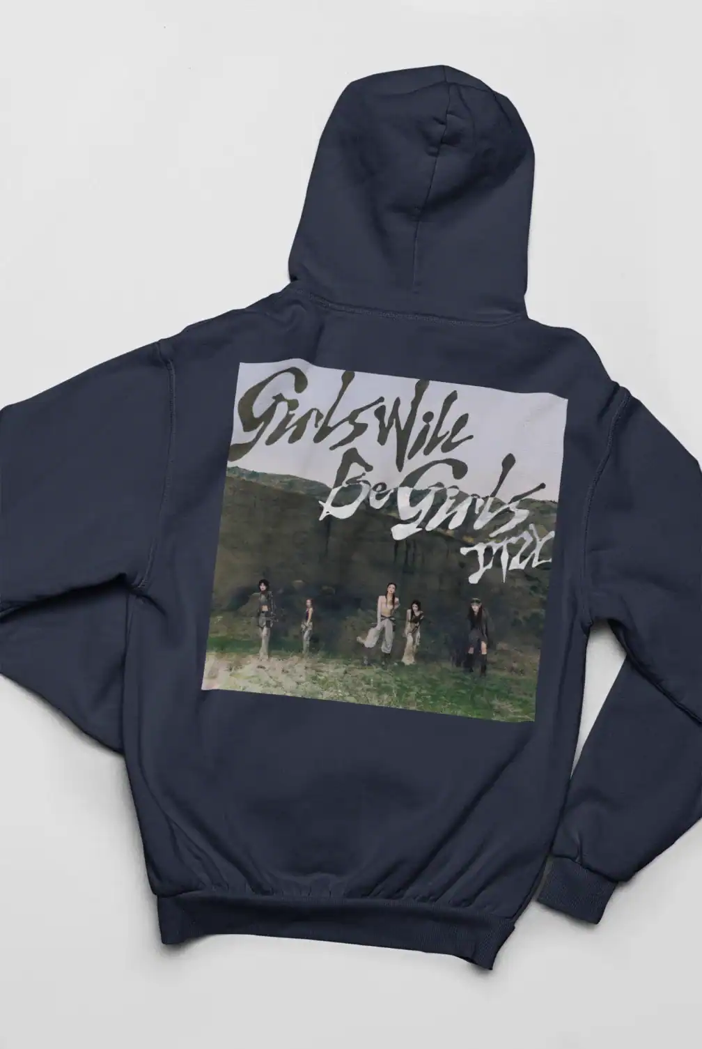 Girls' Generation band hoodie with printed album cover and large front pocket, casual and stylish Kpop merchandise.