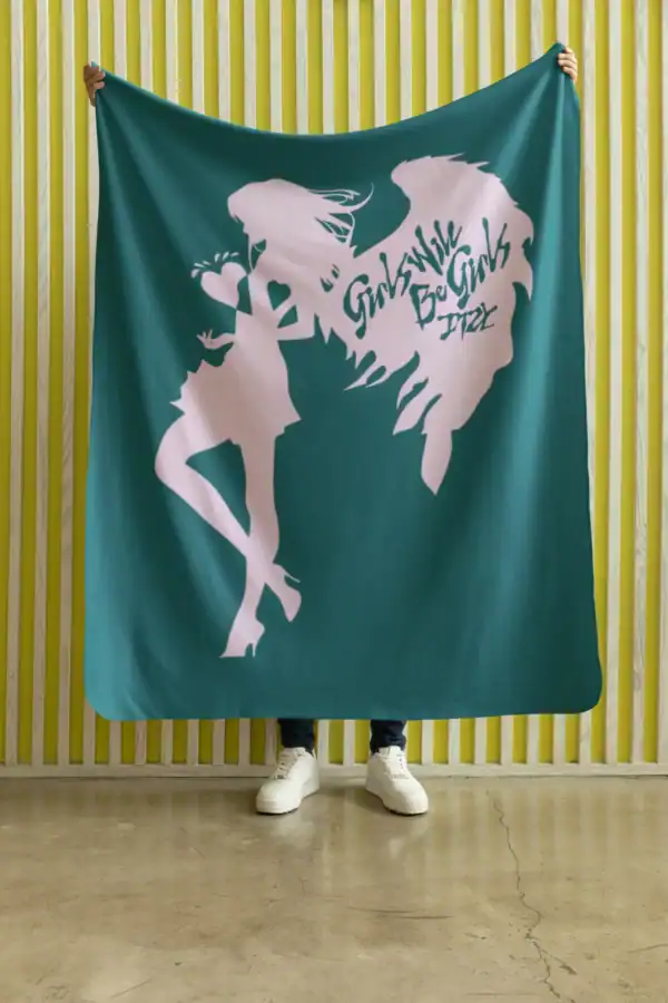 K-pop merchandise featuring colorful group designs and artist imagery.
