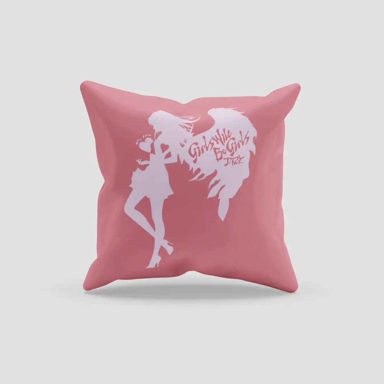 Pink Girls' Generation coffee table pillow with graphic design and logo, perfect for holding your favorite K-pop merch or decorating your room, fun and stylish K-pop merchandise.