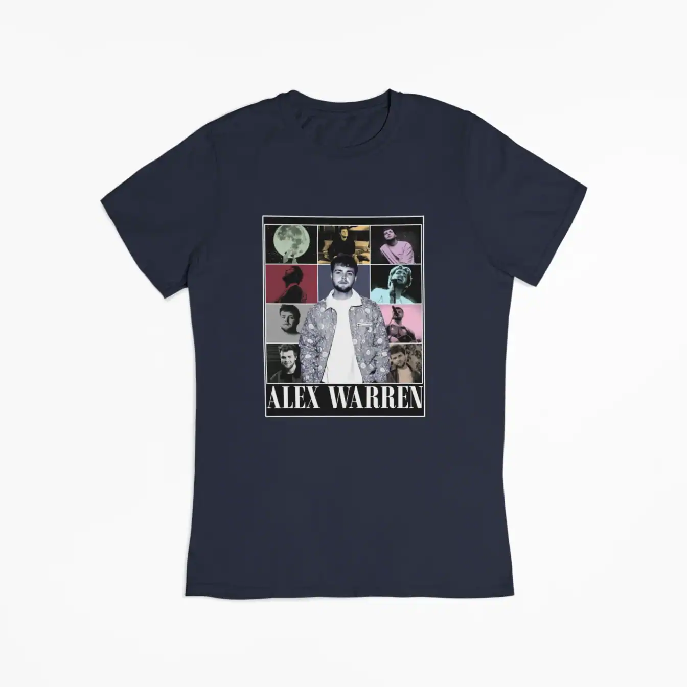 Alex Warren Kpop merch t-shirt with graphic print of the influencer's photo and name.